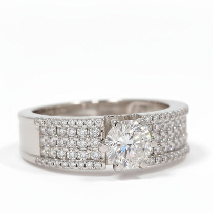 ✨ Luxury 925 Silver Ring with 2.66 Ct Side Diamonds | DEF VVS–VS Quality