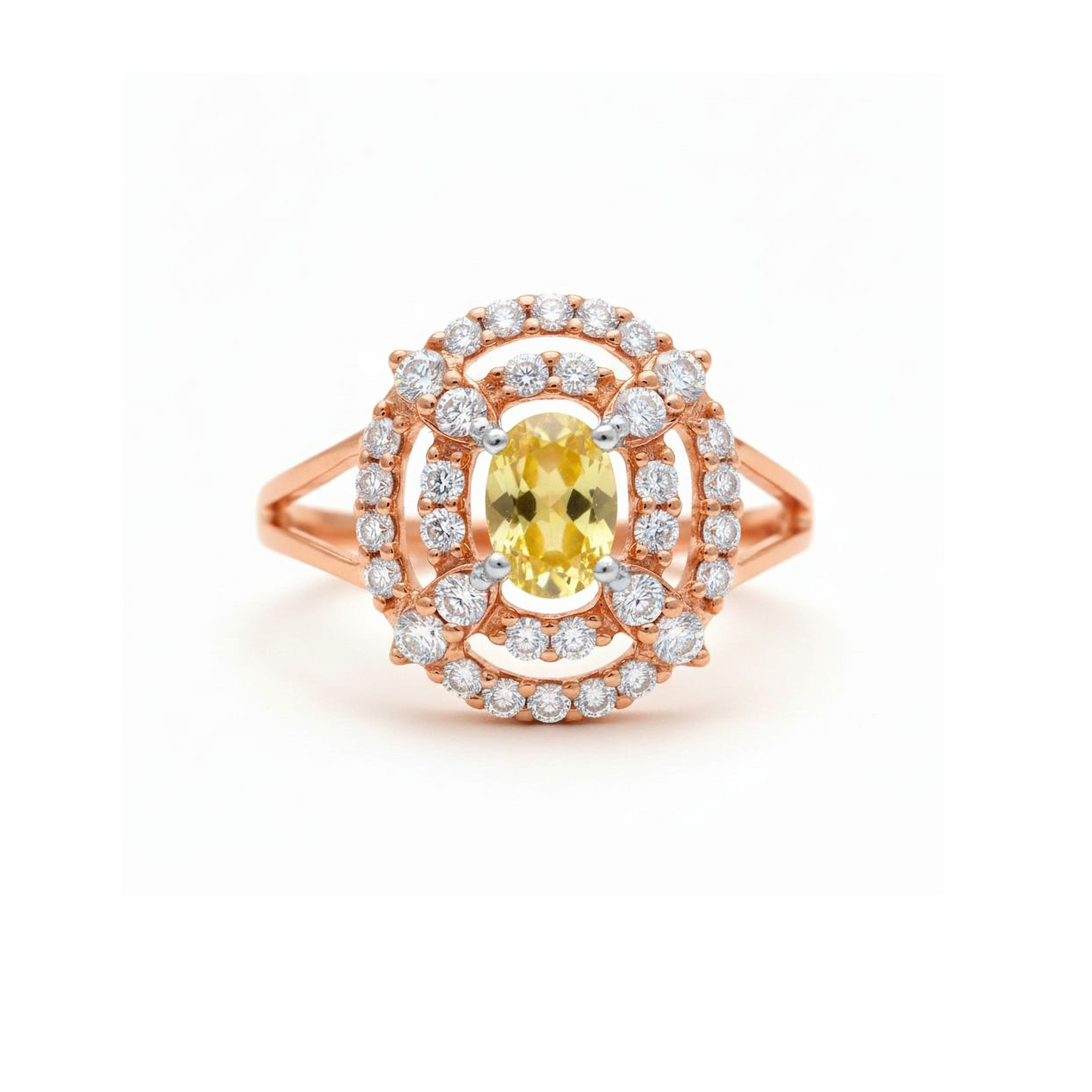 Elegant 925 Silver Ring with 0.6 Ct DEF VVS–VS Side Diamonds