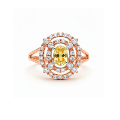 Elegant 925 Silver Ring with 0.6 Ct DEF VVS–VS Side Diamonds