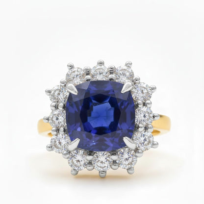 ✨ Elegant 1.2 Ct Side Diamond & Blue Hydro Ring | 925 Sterling Silver | DEF VVS–VS
