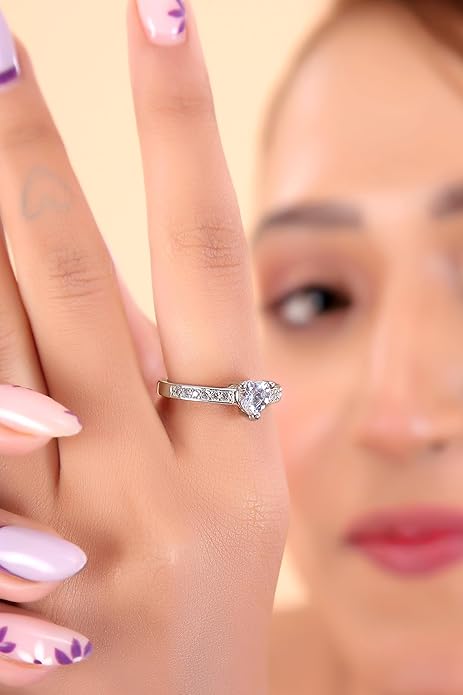 925 Silver Ring | Round & Heart Shape | Elegant & Timeless Design