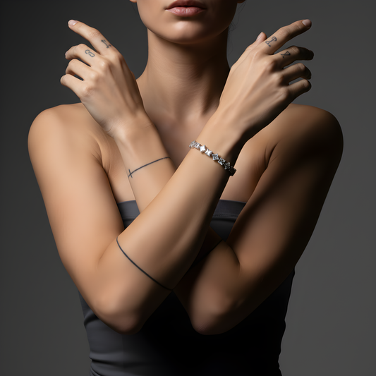 💎 Luxury Princess Diamond Bracelet | Sterling Silver 925 | DEF/VVS–VS Clarity | Sophisticated Jewelry for Women