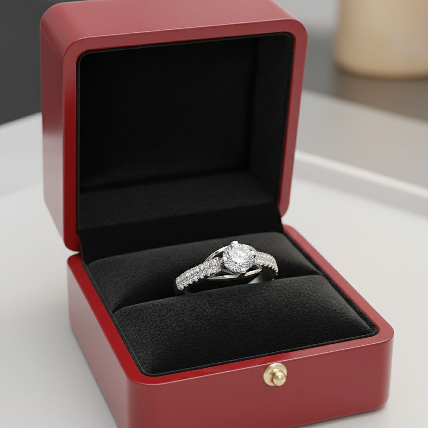 ✨ Premium 925 Silver Ring with 1.40 Ct Side Diamonds | DEF VVS–VS Quality