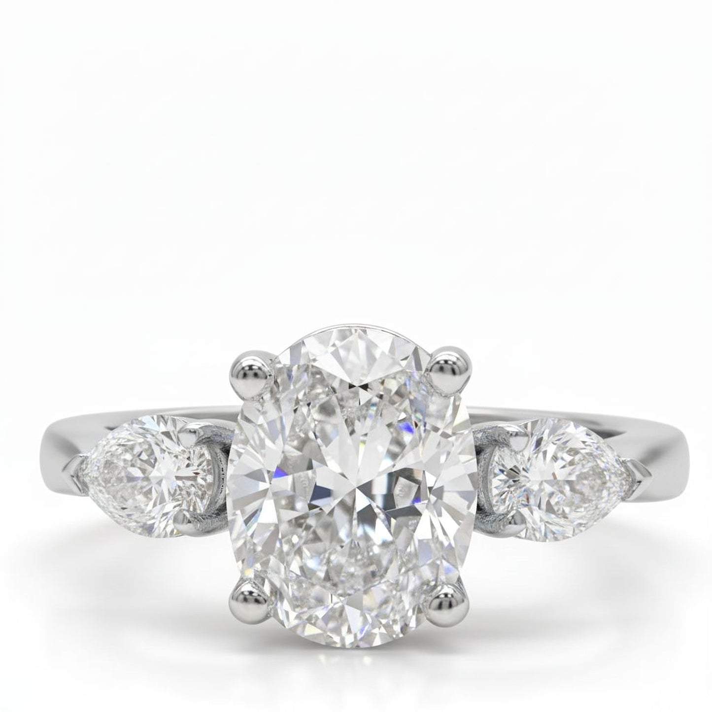✨ Premium 925 Silver Diamond Ring | 3.5 Ct Side Diamonds | DEF VVS–VS Quality