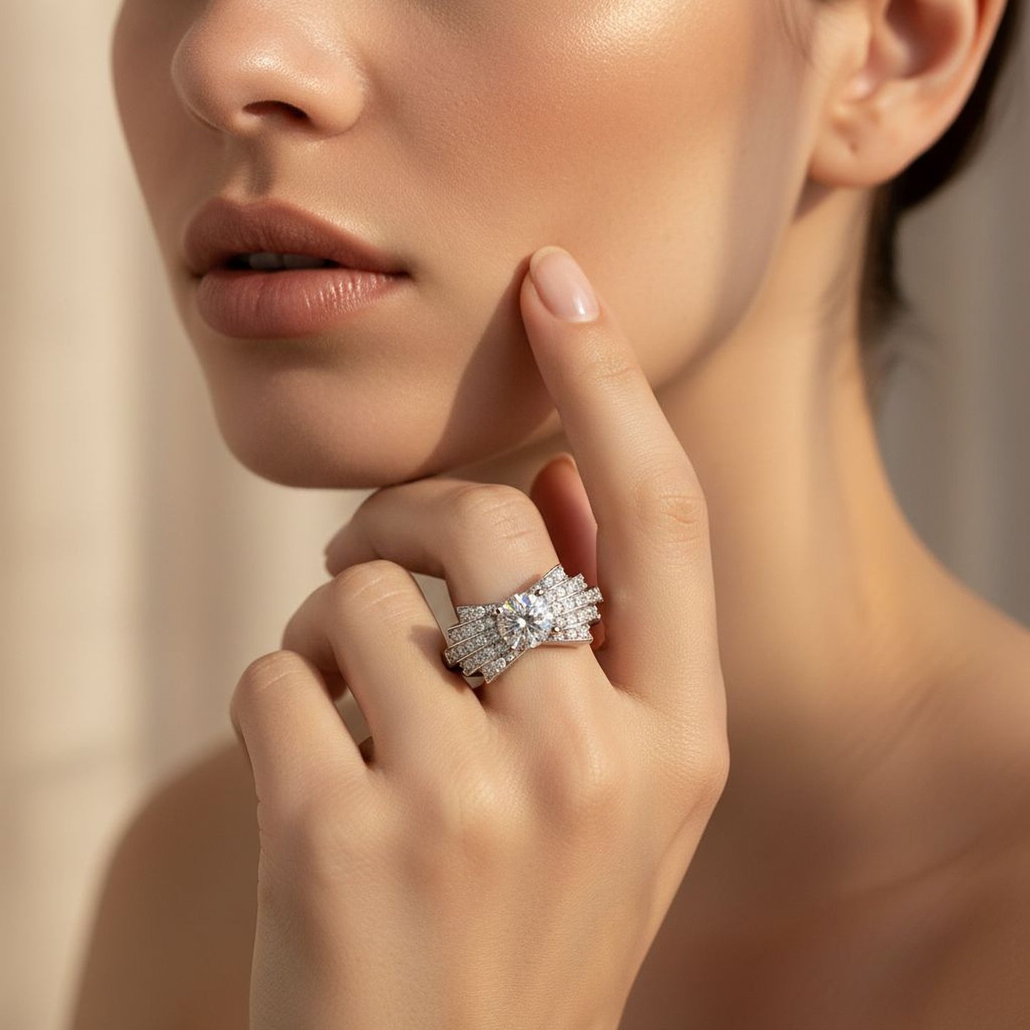 ✨ Premium 925 Silver Diamond Ring | 1.51 Ct Side Diamonds | DEF VVS–VS Quality