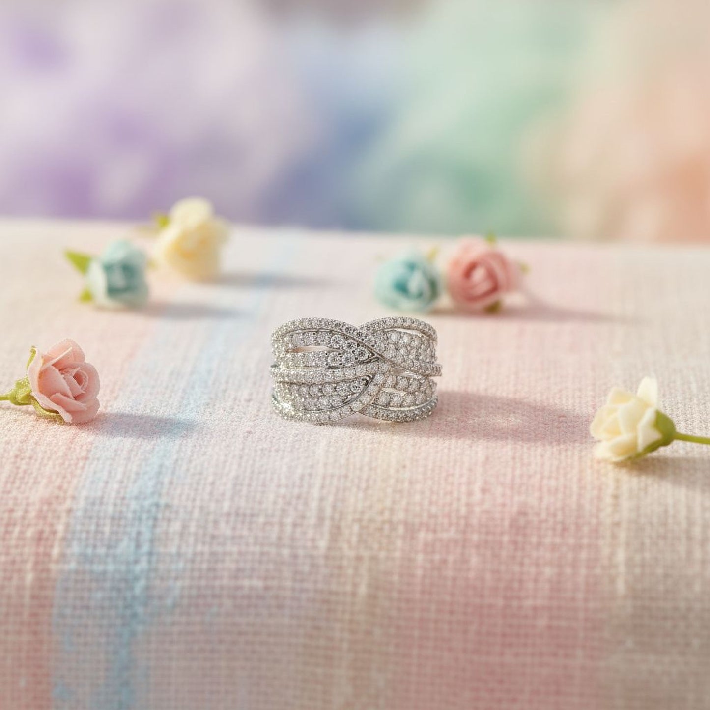 ✨ Premium 925 Silver Diamond Ring | 2 Ct Side Diamonds | High-Clarity DEF VVS–VS