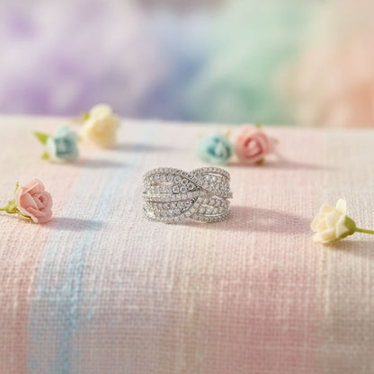 ✨ Premium 925 Silver Diamond Ring | 2 Ct Side Diamonds | High-Clarity DEF VVS–VS