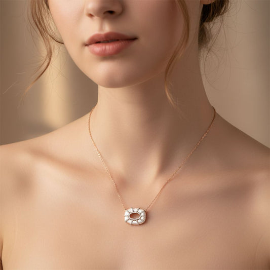 💎 Luxury White Onyx Necklace | 925 Silver | DEF/VVS–VS Clarity | Timeless Gift for Her