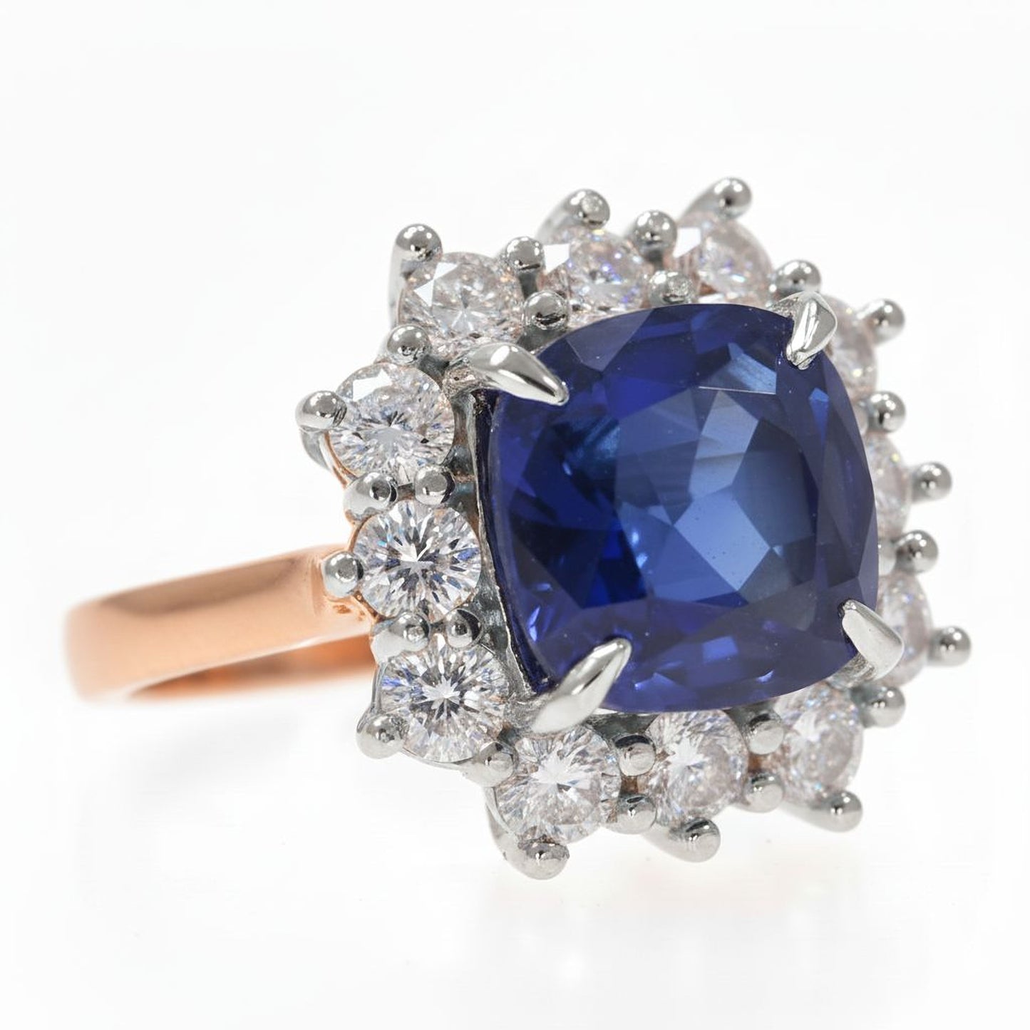 ✨ Elegant 1.2 Ct Side Diamond & Blue Hydro Ring | 925 Sterling Silver | DEF VVS–VS