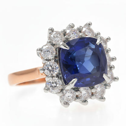 ✨ Elegant 1.2 Ct Side Diamond & Blue Hydro Ring | 925 Sterling Silver | DEF VVS–VS