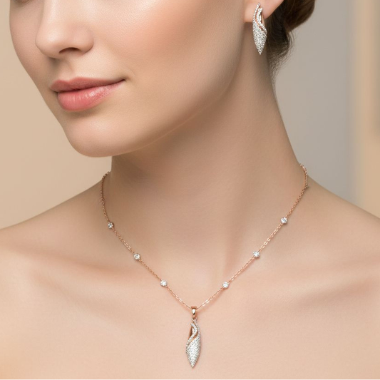 ✨ 925 Silver Pendant & Earrings Set with 2.9ct CVD DEF Diamonds | Luxury Sterling Silver Jewelry Gift for Women