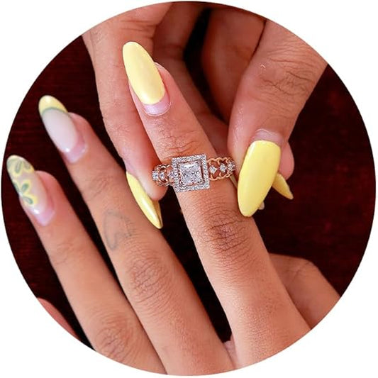 925 Silver Ring | Round & Princess Shape | Elegant & Timeless Design