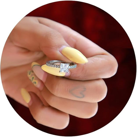 925 Silver Ring| Round & Princess Shape | Elegant & Timeless Design
