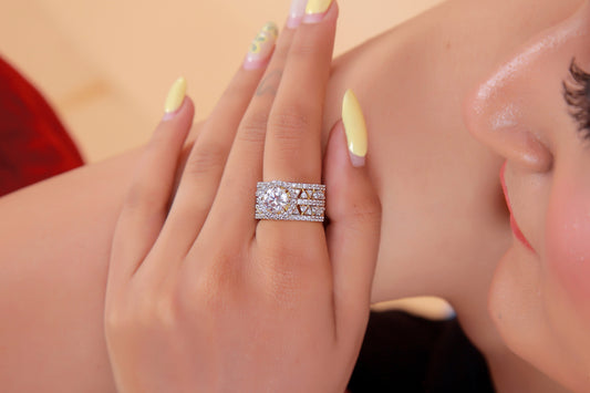 💎 925 Sterling Silver Ring with 2.74 Ct Round DEF/VVS–VS CVD Diamonds | 107 Stones | Certified Women’s Jewelry