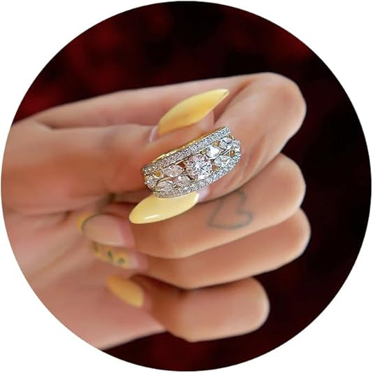 💎 925 Sterling Silver Diamond Ring for Women | 41 Round & Marquise DEF VVS–VS Diamonds | 2.48 Ct Certified Jewelry