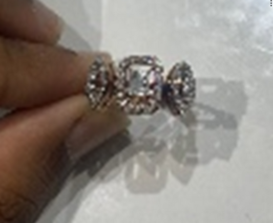 Moissanite Halo Diamond Ring | DEF VVS–VS CVD Sparkle Design | 14K White Gold Elegant Fine Jewelry