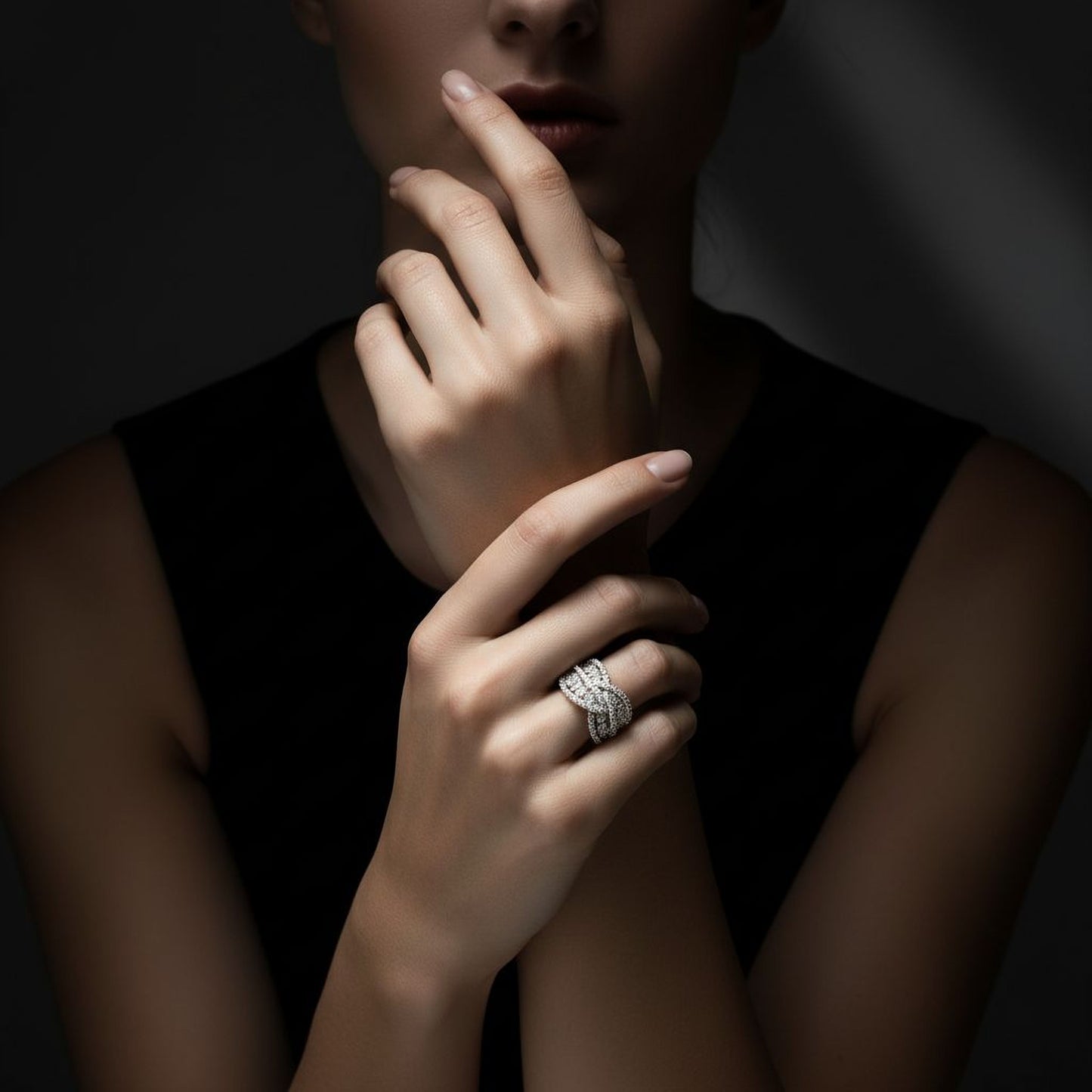 ✨ Premium 925 Silver Diamond Ring | 2 Ct Side Diamonds | High-Clarity DEF VVS–VS