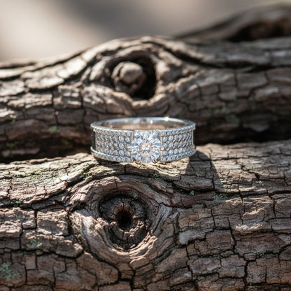 ✨ Luxury 925 Silver Ring with 2.66 Ct Side Diamonds | DEF VVS–VS Quality