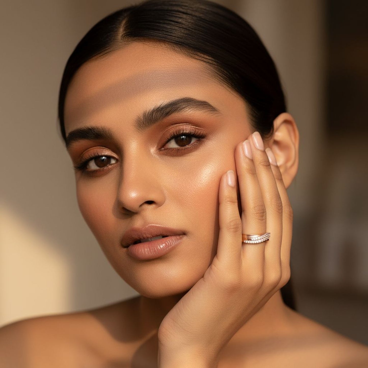 💎 925 Silver 0.3 Ct Side Diamond Ring DEF VVS–VS Quality