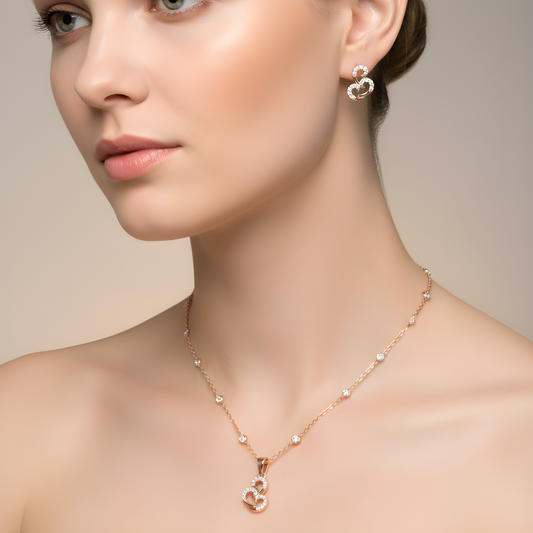 925 Silver CVD Diamond Pendant & Earrings Set | Elegant Women’s Gift