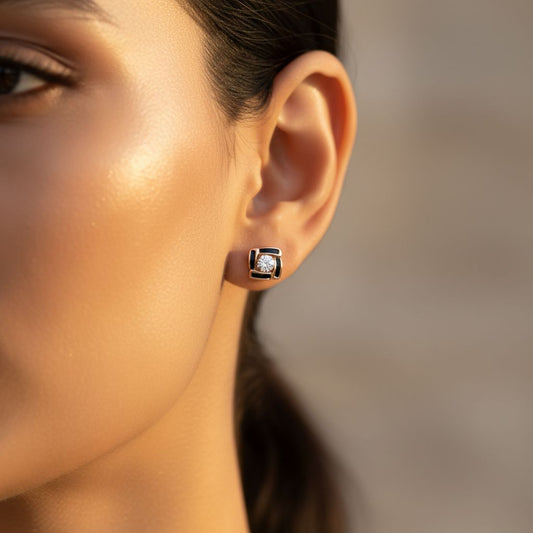 💎 Stylish Sterling Silver Earrings | Radiant CZ & Moissanite Sparkle | Ideal Gift for Her