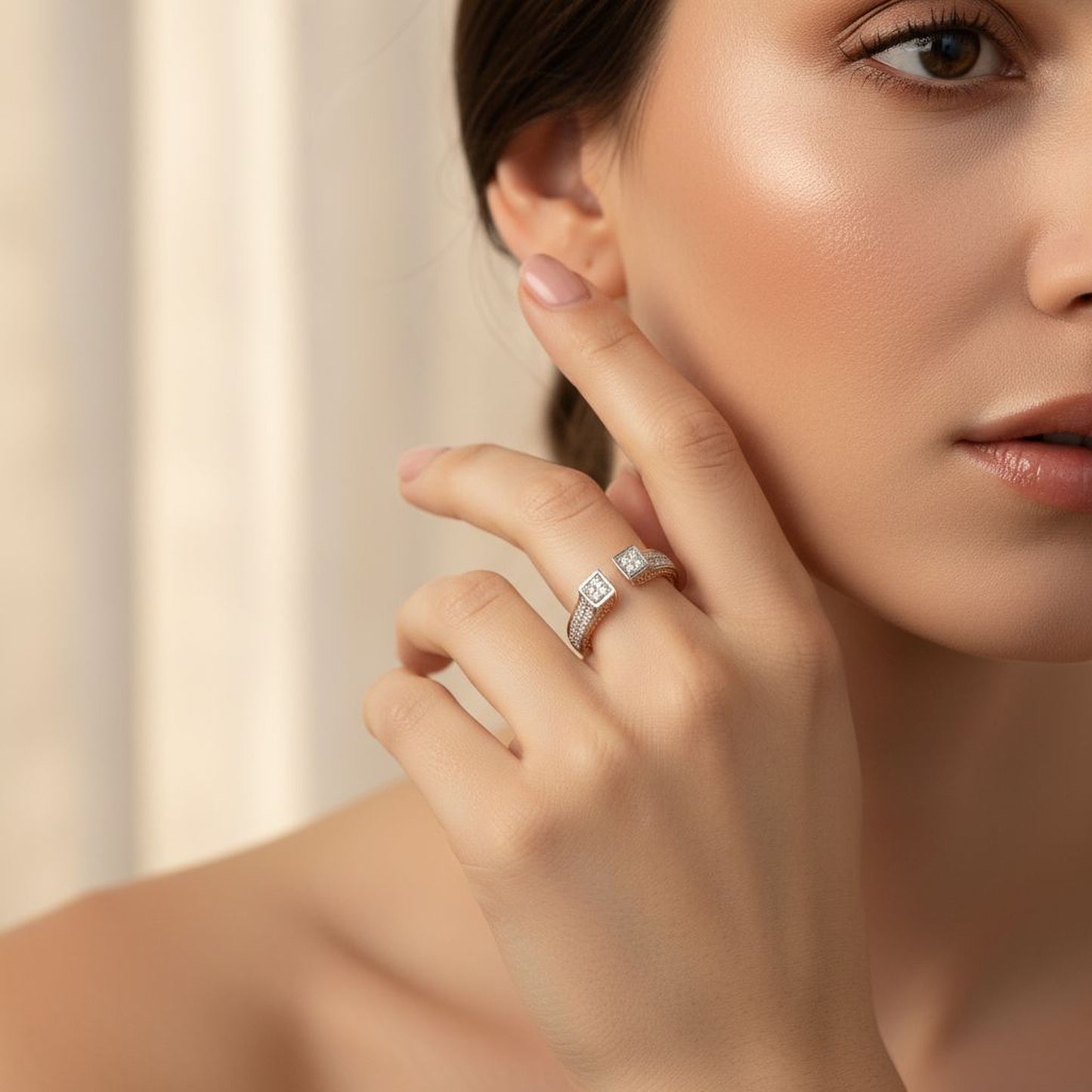 ✨ Premium 925 Silver Ring with 0.60 Ct Side Diamonds | DEF VVS–VS Quality