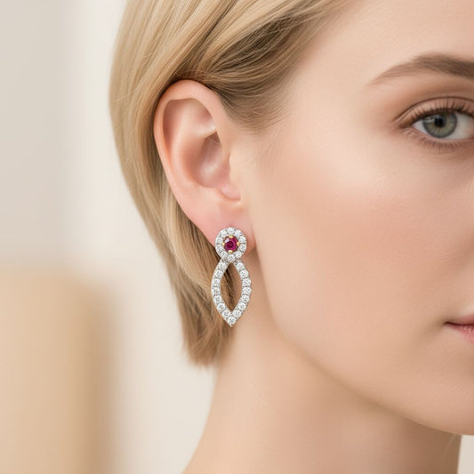 💎 Stylish Sterling Silver Earrings | Brilliant Moissanite & CZ Sparkle | Premium Women’s Jewelry