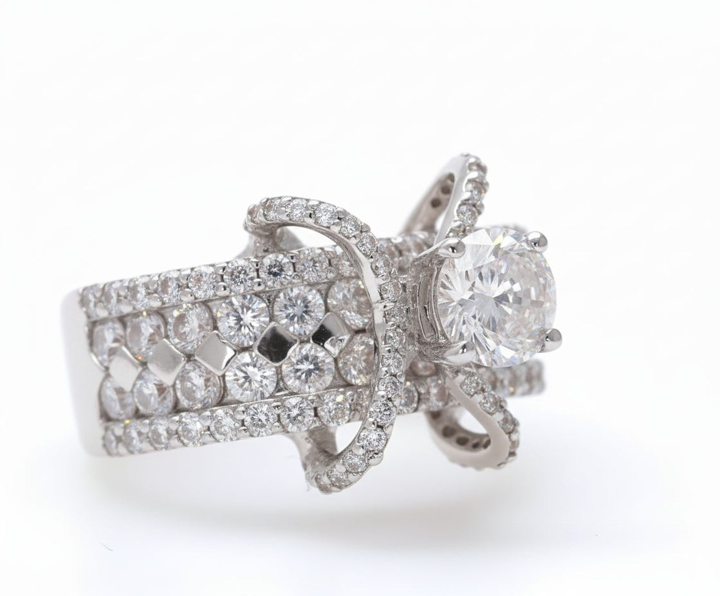 ✨ 925 Silver Diamond Ring | 1.7 Carat Side Diamonds | DEF VVS–VS Quality