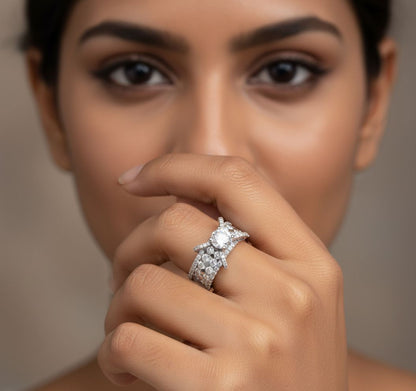 ✨ 925 Silver Diamond Ring | 1.7 Carat Side Diamonds | DEF VVS–VS Quality