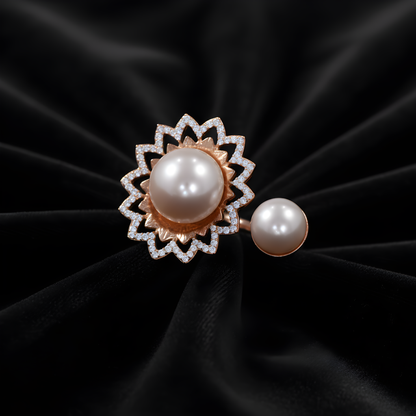 💎 925 Silver Pearl Pendant Set  0.8 Ct Side Diamonds & Lab CVD Gems