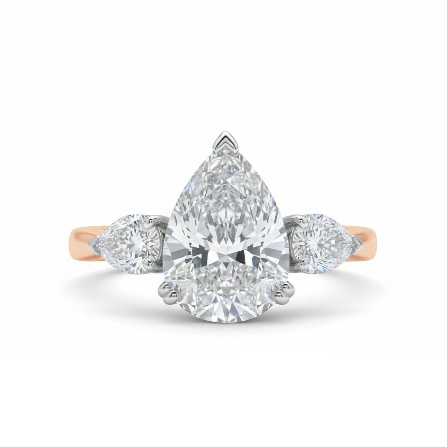925 Silver Pear-Cut CZ Diamond Ring | 3.6 Ct Triple-Stone Sparkle | Elegant Women’s Fine Jewelry