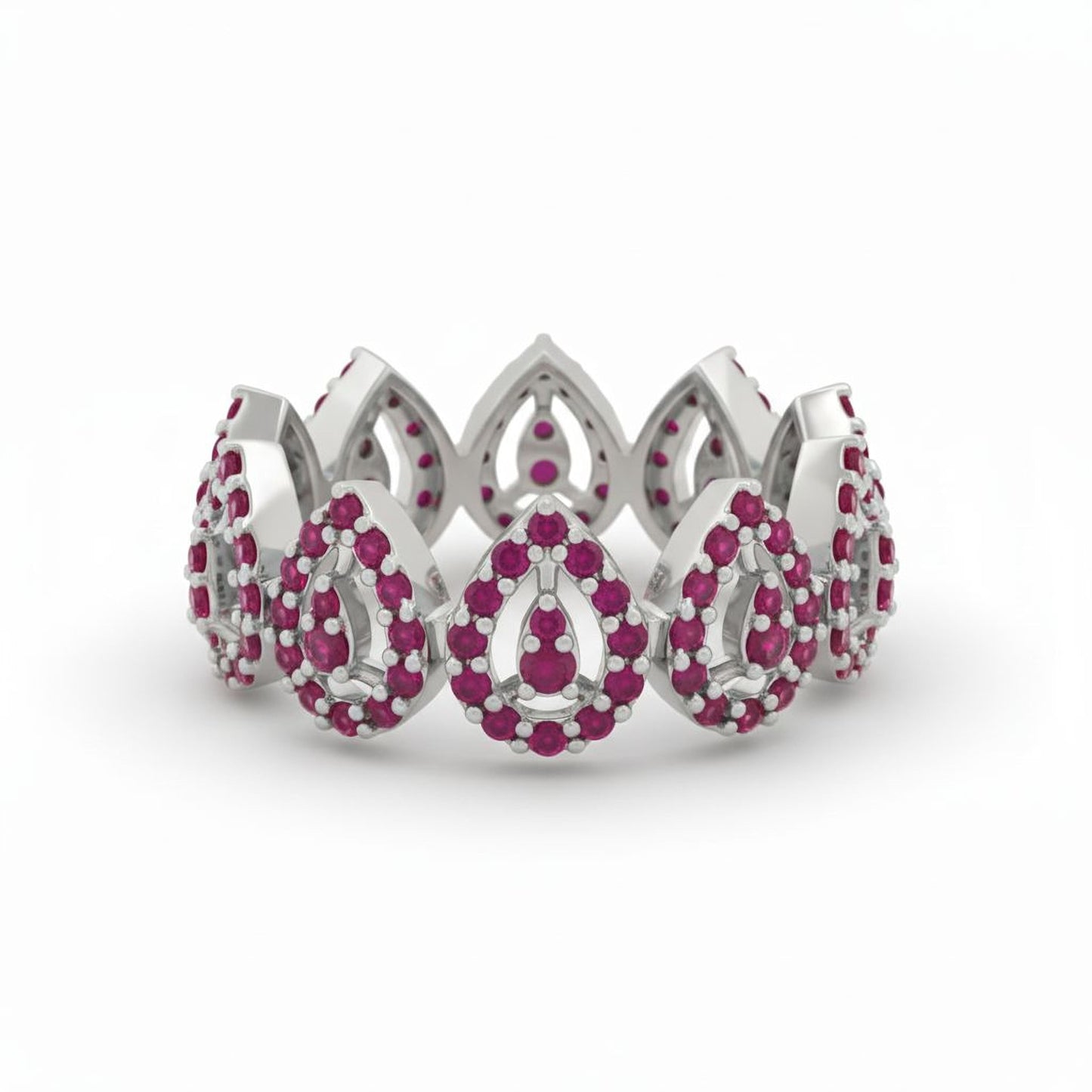 💎 Premium 2.00 Ct Side Diamond Ring | 140-Stone Band | Sterling Silver | DEF VVS–VS