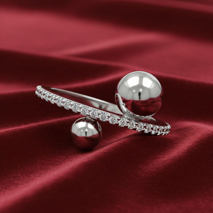 ✨ Stylish 925 Sterling Silver Side Diamond Ring | Premium Shine