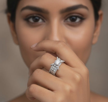 ✨ 925 Silver Diamond Ring | 1.7 Carat Side Diamonds | DEF VVS–VS Quality